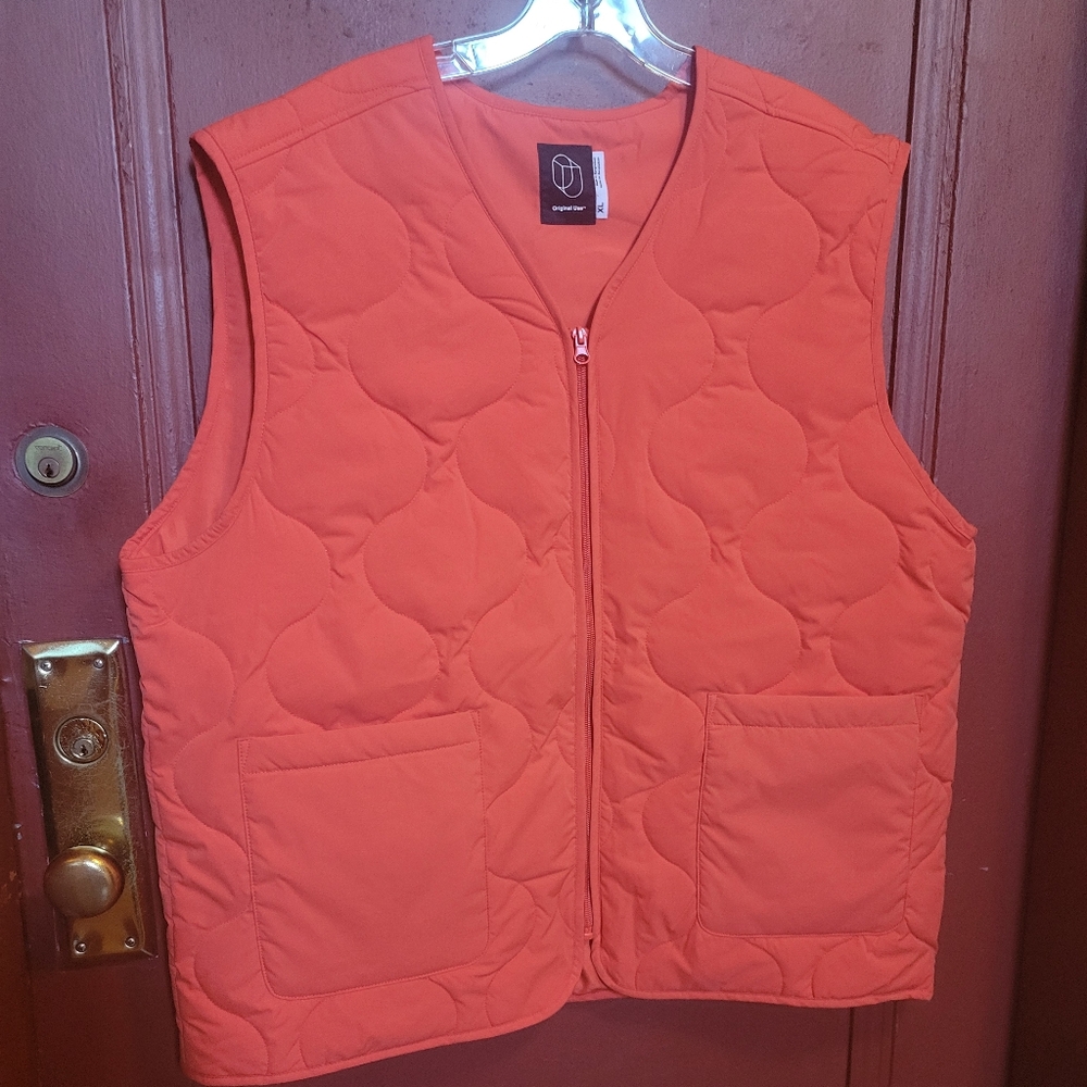 Original Use Men's Quilted Orange Vest XL
